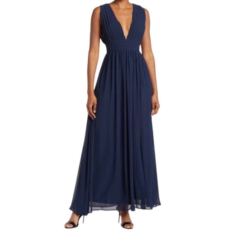 Love By Design Athens Navy Blue Plunge Gown